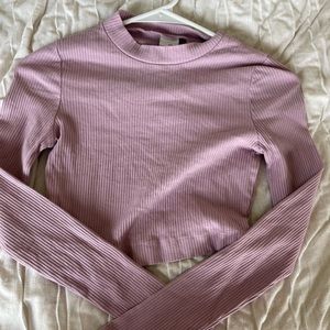 Long sleeve, cropped lavender top
